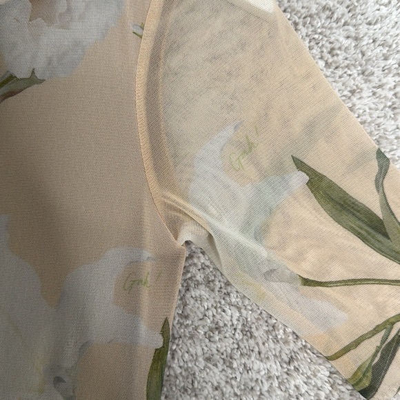 Lisa Says Gah Zelda Midi Dress in Floral Mesh Size S - Picture 5 of 6